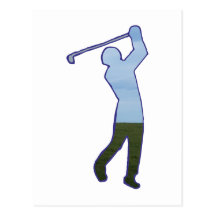 Golfer golf player cartoes postais