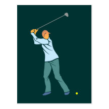 Golfista Golfer golf player Cartoes Postais