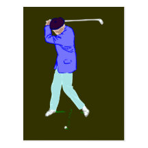 Golfista Golfer golf player Cartoes Postais