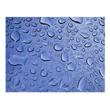 Gotas de água azul cartão postal