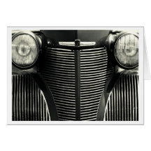 Grade do carro vintage cartão