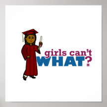 Graduação da menina no vermelho pôsteres