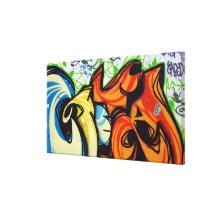 Graffito em linho impressão de canvas envolvida