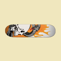 Gráfico do cobra e do crânio skates