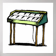 Gráfico do design do piano do órgão elétrico do vi pôsteres