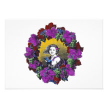 Gráfico do querubim do Victorian do vintage em uma Convite Personalizados