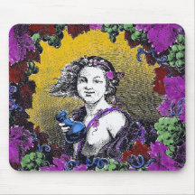 Gráfico do querubim do Victorian do vintage em uma Mousepads