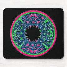 Gráfico do Victorian, esboço preto do rosa do fund Mouse Pad