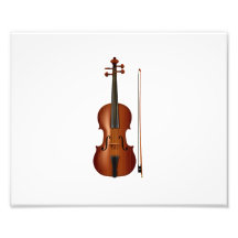 Gráfico realístico do violino e do arco impressão fotográficas