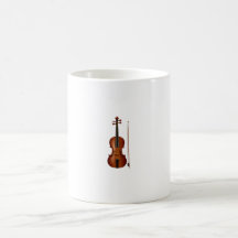Gráfico realístico do violino e do arco caneca