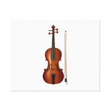 Gráfico realístico do violino e do arco impressão em tela canvas