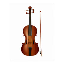 Gráfico realístico do violino e do arco cartoes postais