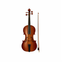 Gráfico realístico do violino e do arco foto esculturas