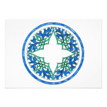 gráfico redondo do victorian azul e verde convite