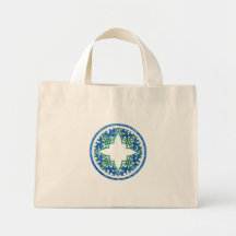 gráfico redondo do victorian azul e verde bolsa de lona
