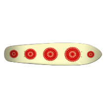 Gráfico redondo vermelho do teste padrão do laço skate personalizado