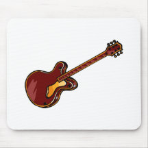 Gráfico simples semi oco de Borgonha da guitarra Mousepad