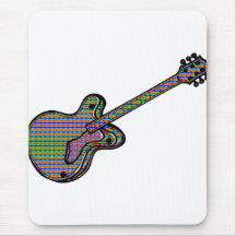 Gráfico simples semi oco de Psychadelic da guitarr Mousepad