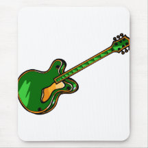 Gráfico verde simples semi oco da guitarra mousepad