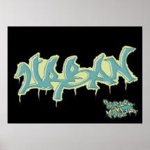 GRAFITES azuis/impressão/poster urbanos do preto