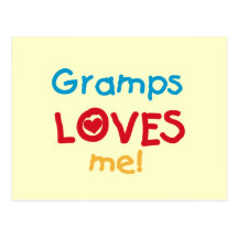 Gramps ama-me t-shirt e presentes cartoes postais