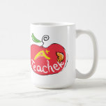 grande maçã do professor com caneca do sem-fim