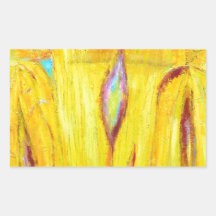 Grão de madeira amarela abstrata (pintura abstrata adesivo retangular