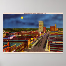 Greenville do centro South Carolina Posters