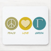Grego do amor da paz mouse pads