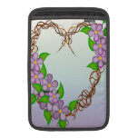 Grinalda da vinha das flores do roxo bolsa de MacBook