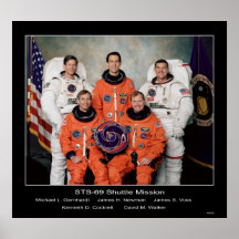 Grupo da missão do vaivém espacial STS-69 - 1995 Poster