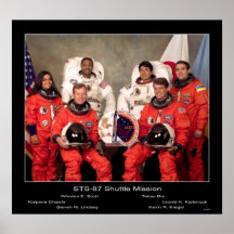 Grupo da missão do vaivém espacial STS-87… Posteres