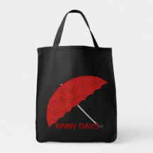 guarda-chuva vermelho e preto dos pontos, DIAS CHU Bolsas
