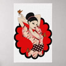 Gueixa da borboleta posters