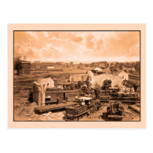 Guerra civil, Roundhouse destruído, 1866 de Atlant Cartoes Postais
