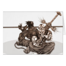 Guerreiros de Manga da fantasia Cartoes