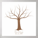 Guestbook do casamento da árvore da impressão digi