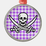 Guingão Checkered roxo Roger alegre Ornamento