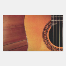 Guitarra acústica adesivos em forma retangular