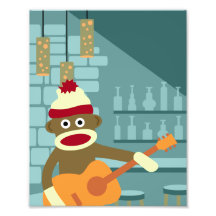 Guitarra acústica do macaco da peúga fotos