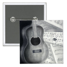 Guitarra & botão da partitura botons