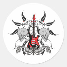 Guitarra e crânio do Grunge Adesivos