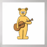 Guitarra que joga o urso impressão
