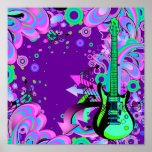 Guitarra selvagem (roxa) impressão