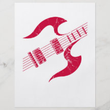Guitarra vermelha panfletos personalizados