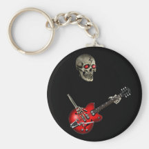 Guitarrista do crânio chaveiros