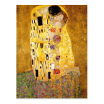 Gustavo Klimt o cartão do beijo Cartão Postal