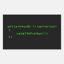 h4xx0r! = terrorista adesivos retangulares