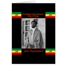 Haile Selassie o leão de Judah, Jah Rastafari Cartao
