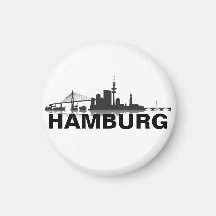 Hamburgo Skyline frigorífico íman Imã
